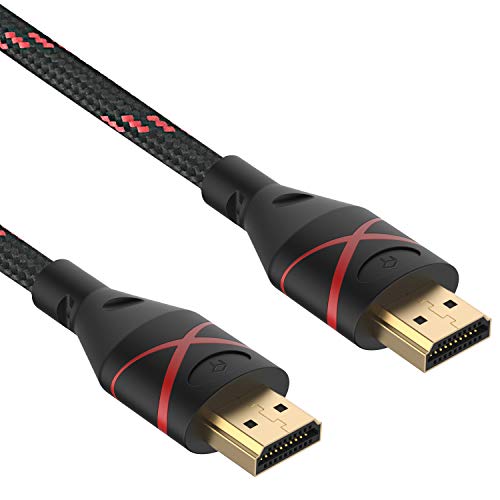 Rankie Cavo HDMI Alta velocità, Ethernet, 3D, Video 4K e Arc, Nylon Intrecciato, 1,8 m, Rosso