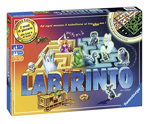 Ravensburger Labirinto Magico Glow in The Dark Versione Italiana, Gioco da Tavolo, Età Consigliata 7+, 2-4 Giocatori