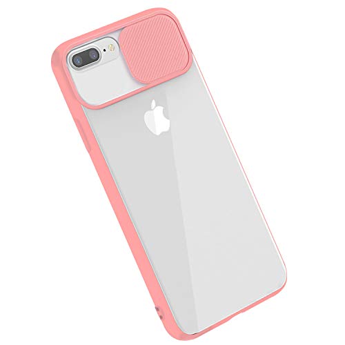 Rdyi6ba8 Cover per iPhone 7 Plus   8 Plus, Custodia CamShield [Protezione Fotocamera] Protettiva Trasparente Sottile Antiurto Hard PC Case per iPhone 7 Plus   8 Plus - Rosa