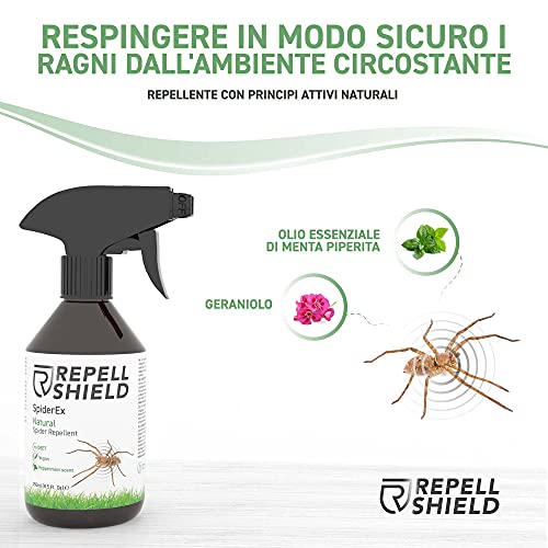 RepellShield Efficace Spray Ragni e ragnatele - Repellente Anti Rag...