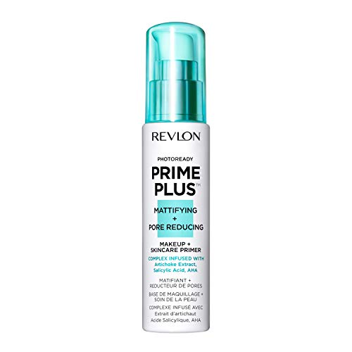 Revlon Prime Plus Makeup & Skincare Primer Viso, Mattifying + Pore Reducing, Opacizzante & Riduzione dei Pori Dilatati, con Acido Salicilico e AHA, 30ml