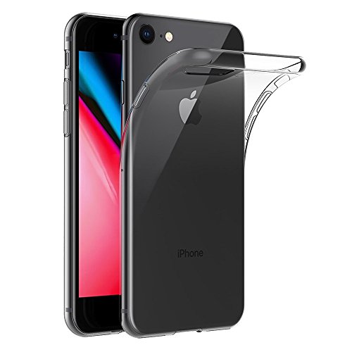 REY Cover in Gel TPU Trasparente per iPhone 7   iPhone 8   iPhone SE 2020   iPhone SE 2022 5G, Ultra Sottile 0,33 mm, Morbido Flessibile, Custodia Silicone