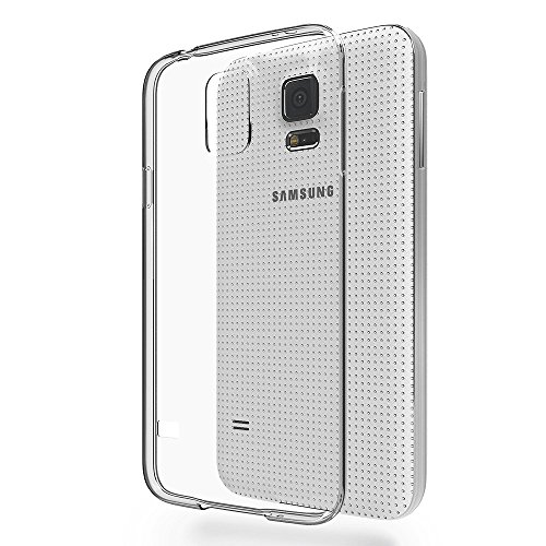 REY Cover in Gel TPU Trasparente per Samsung Galaxy S5, Ultra Sottile 0,33 mm, Morbido Flessibile, Custodia Silicone