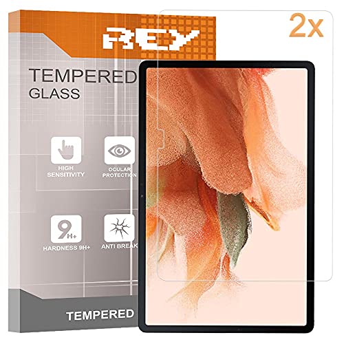 REY Pack 2X Pellicola salvaschermo per Samsung Galaxy Tab S7 Fe 5G - WiFi 12,4 , Vetro temperato, di qualità Premium