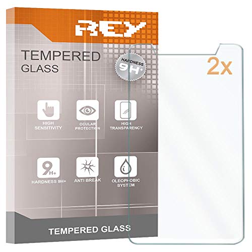 REY Pack 2X Pellicola salvaschermo per Universal 8 , Misura 12 x 20,5 cm, Pellicole salvaschermo Vetro Temperato 9H+, di qualità Premium Tablet