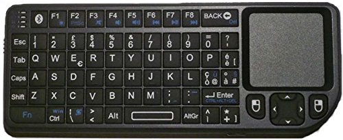 Rii Mini Elegance Bluetooth (layout ITALIANO) - Mini tastiera retroilluminata con mouse touchpad Bluetooth e laser per Tablet, Smartphone, Mini PC, Computer, PlayStation, Smart TV