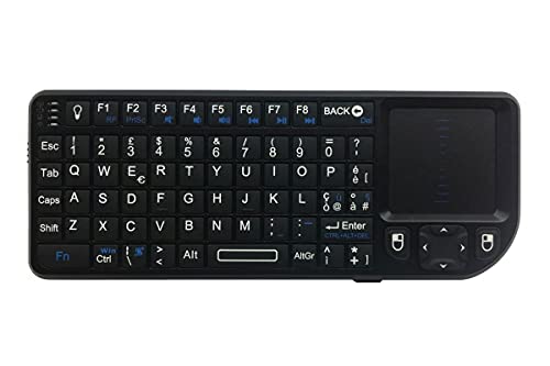 Rii Mini X2 Wireless + Bluetooth (layout ITALIANO) - Mini tastiera retroilluminata con touchpad compatibile con Smart TV, TV Box, Tablet, Smartphone, Console, PC, Fire TV, Raspberry