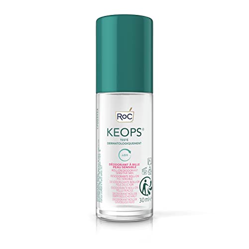 RoC - KEOPS Roll-On Deodorante Pelle Sensibile - Antitraspirante - Efficacia 48 Ore - Senza Alcolici e Senza Profumo - Aloe Vera - 30 ml