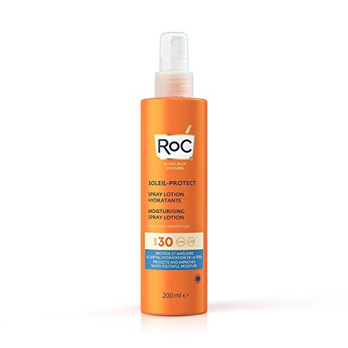 RoC - Soleil-Protect Lozione Spray Idratante SPF 30 - Crema Solare Non Grassa - Alta Protezione - Resistente all Acqua - 200 ml
