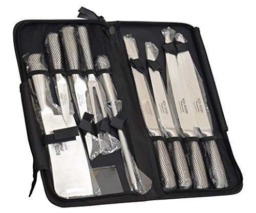 Ross Henery Professional, Set di coltelli da chef Eclipse da 9 pezzi in acciaio inox con custodia a cerniera