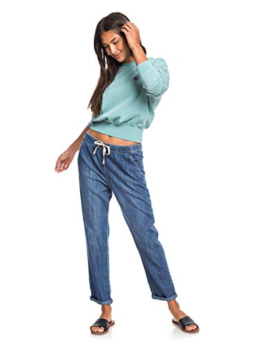 Roxy Slow Swell-Jeans Elasticizzati con vestibilità Relaxed da Donna, Medium Blue, XS