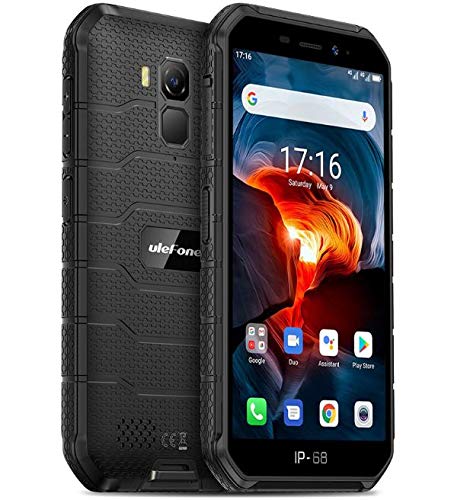 Rugged Smartphone (2020), Ulefone Armor X7 PRO Android 10 Cellulare Antiurto IP68, Quad-Core 4GB+32GB, Telefono Resistente 13MP Fotografia Subacquea, Batteria 4000mAh, NFC GPS DUAL SIM WIFI Nero