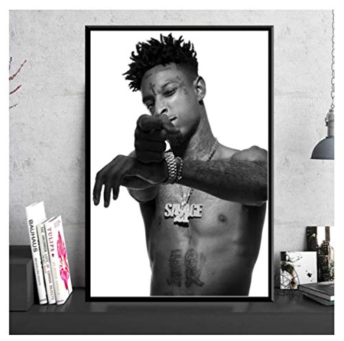 RUIYAN Quadro su Tela 21 Savage Rap Music Album Star Hip Hop Rapper I Am ISSA Poster Stampe Art Wall Living Room Home Decor Mw73Ex 40X60Cm Senza Telaio