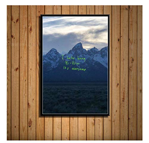 RUIYAN Quadro su Tela Kanye West The Life of Pablo Ye Album Cover Musicale Pop Rap Art Poster Hip Hop Wall Home Decor Vq39Tm 40X60Cm Senza Cornice