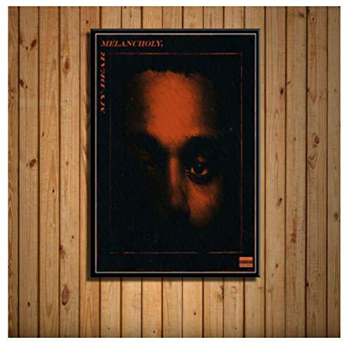 RUIYAN Quadro su Tela The Weeknd Star Boy Album Copertina Musicale Hip Hop Pop R&B Wall Art Poster Vintage Decorazioni per La Casa Ky91Zs 40X60Cm Senza Cornice