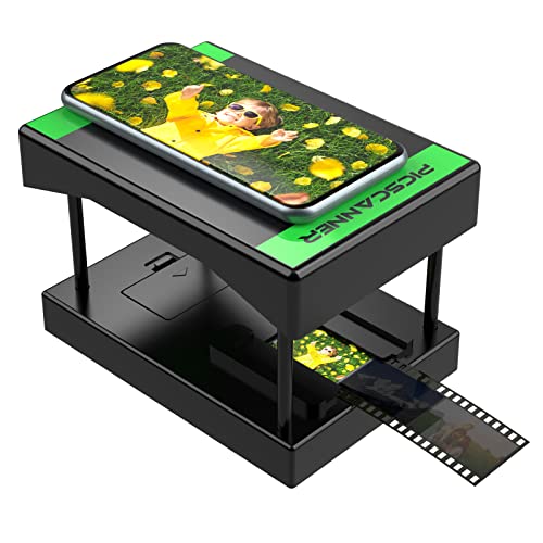 Rybozen Slide Scanner, scansiona e salva i tuoi negativi e diapositive 24x36mm con la fotocamera del tuo smartphone. Lo scanner pieghevole e portatile è dotato di illuminazione a LED