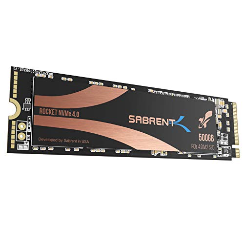 Sabrent SSD 500 GB, SSD interno, Rocket SSD NVMe PCIe 4.0 M.2 2280, Disco a stato solido a massime prestazioni, Gen 4, per PS5, Lettura fino a 5000 (MB s), (SB-ROCKET-NVMe4-500)