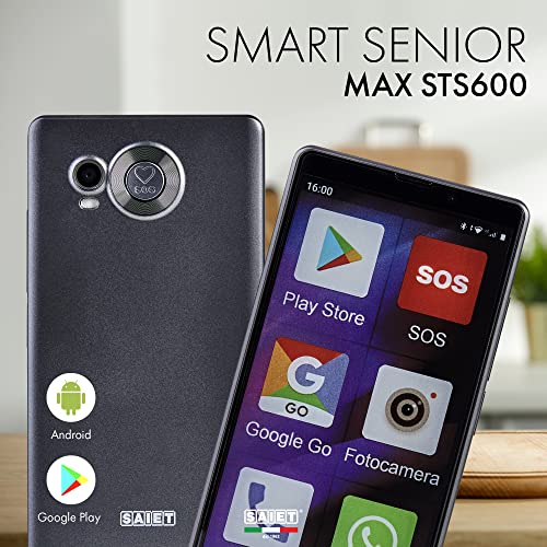 SAIET STS600 MAX Cellulare Smart Senior Per Anziani Tasti Grandi E ...
