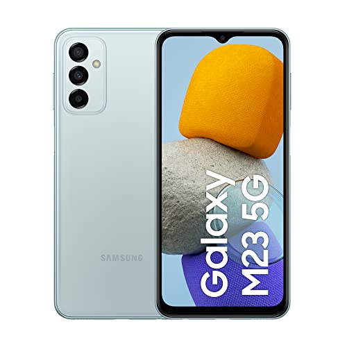 Samsung Galaxy M23 5G Smartphone Android Display 6.6’’¹ FHD+ TFT LCD Batteria 5.000 mAh² Fotocamera principale 50MP, RAM 4GB Memoria interna 128 GB³, Light Blue [Versione italiana] Esclusiva Amazon