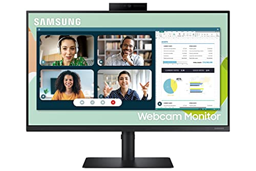 Samsung Monitor S40VA (S24A406), Flat, 24 , 1920x1080 (Full HD), Built-in Camera, IPS, 75 Hz, 5 ms, FreeSync, HDMI, USB 3.0, D-Sub, Display Port, Ingresso Audio, Casse integrate, HAS, Pivot