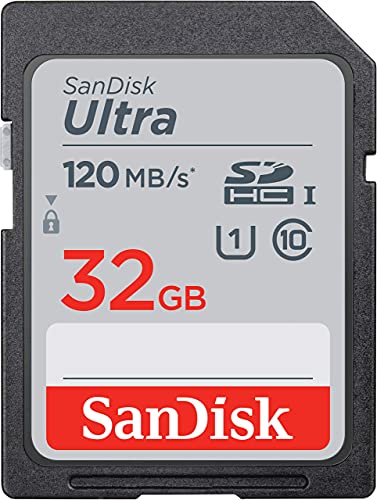 Sandisk Ultra 32Gb Sdhc Scheda, Fino A 120 Mb S, Class 10, Uhs-I, V10, Grigio