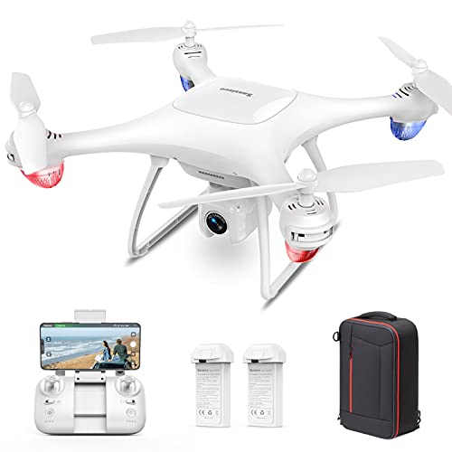 Sansisco Drone con Telecamera 2.7K, Drone per Principianti 5G Wifi FPV Trasmissione, RC Drone Professionale 40 Minuti di Volo, Camera Grandangolare a 120° Regolabile, Modalità Senza Testa con Zaino