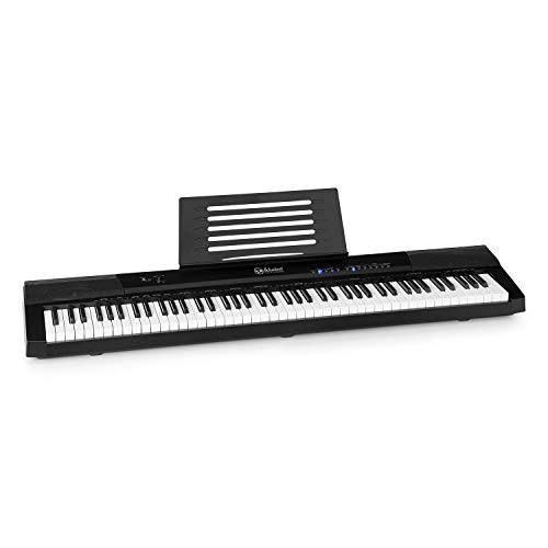 Schubert Preludio - Tastiera a 88 Tasti, Keyboard, Tasti Luminosi per Apprendimento, Dinamica: Regolabile su 3 Livelli, 140 Suoni, 16 Brani Demo, Registrazione Riproduzione, Porta USB, Nero