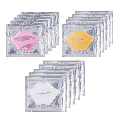 Set di maschere per labbra in cristallo di collagene, 3 tipi 15 pezzi cerotti per labbra idratanti e nutrienti Anti rughe Maschere gel idratanti antietà Cura della pelle