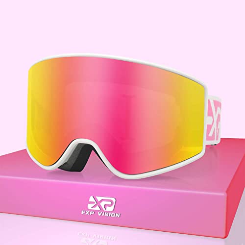 Set di occhiali da sci anti nebbia genitore-bambino occhiali da neve, protezione UV OTG occhiali da snowboard per giovani, ragazzi, ragazze, uomini, donne