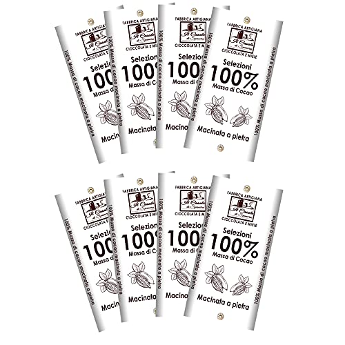 Set Tavolette MASSA DI CACAO 100% - 8 pz da 140gr (1120gr)- Cioccolato Fondente 100% Artigianale MADE IN ITALY - Il Casale Di Spanora