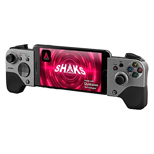 SHAKS S5b gamepad controller portatile a latenza ultra bassa per Android, iOS, Windows, Mac OS supporto X-Cloud e Stadia, collegamento wireless o USB-C con 3 mesi di Blacknut Gaming Pass INCLUSI
