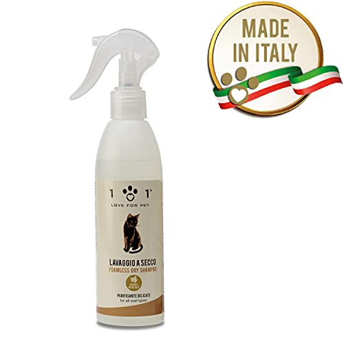 Shampoo a Secco Naturale e Vegetale per Gatto, 250ml - Senza Bisogn...
