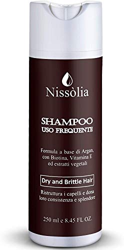 Shampoo Per Capelli Ricci e Crespi Ristrutturante All Olio Di Argan Con Biotina, Vitamina E ed Estratti Vegetali - 250 ml