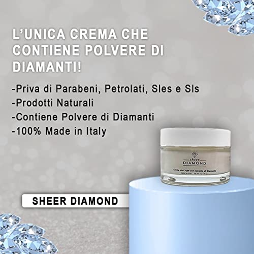 Sheer Diamond Crema Viso Antirughe Acido Ialuronico, Polvere Di Dia...