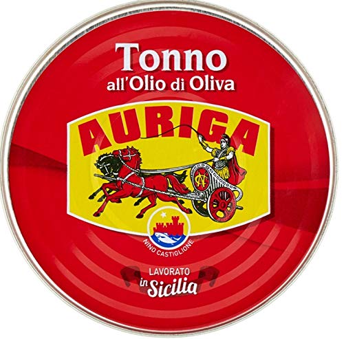 Sicilia Bedda - Tonno Auriga  Nino Castiglione  - Tonno all  Olio d Oliva - Lavorato a Mano - Alta Qualità (Lattina 240 Grammi)