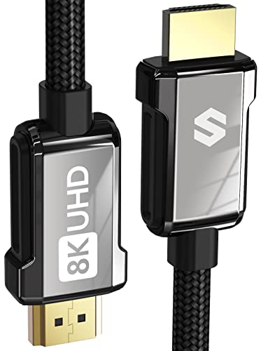Silkland Cavo HDMI 2.1 4K 8K 2M, Cavo HDMI 2.1 48Gbps Supporta eARC, 8K@60Hz, 4K@120Hz, 2K@144Hz, HDR, 3D, Cavo HDMI 2 Metri per TV UHD, Soundbar, Monitor, Blu-ray, PS4 PS5, Xbox, Proiettore