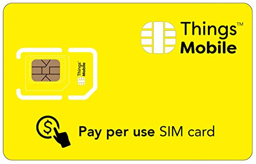 SIM Card a consumo Things Mobile per IoT e M2M con copertura globale e rete multi-operatore GSM 2G 3G 4G LTE, senza costi fissi, senza scadenza e tariffe competitive, con 10 € di credito incluso