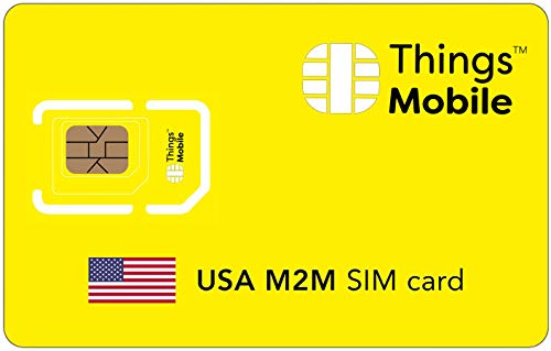 SIM Card M2M STATI UNITI - Things Mobile con copertura globale e rete multi-operatore GSM 2G 3G 4G LTE, senza costi fissi, senza scadenza e tariffe competitive, con 10 € di credito incluso