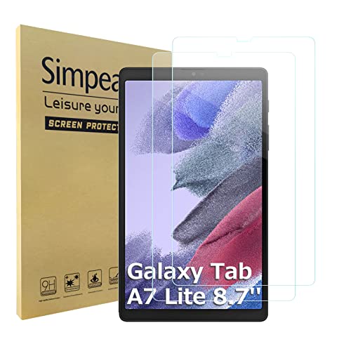 Simpeak 2 Pack Pellicola Protettiva Compatibile con Samsung Galaxy Tab A7 Lite 2021 8,7 , Vetro Temperato Protezioni Schermo HD Compatibile con Galaxy Tab A7 Lite SM-T220 T225 [Anti-graffio]