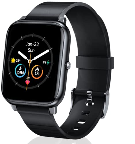 Smart Watch Fitness Tracker con cardiofrequenzimetro Fit Bitwatch Orologio sportivo da donna elegante per uomini e donne per Android iOS-Nero
