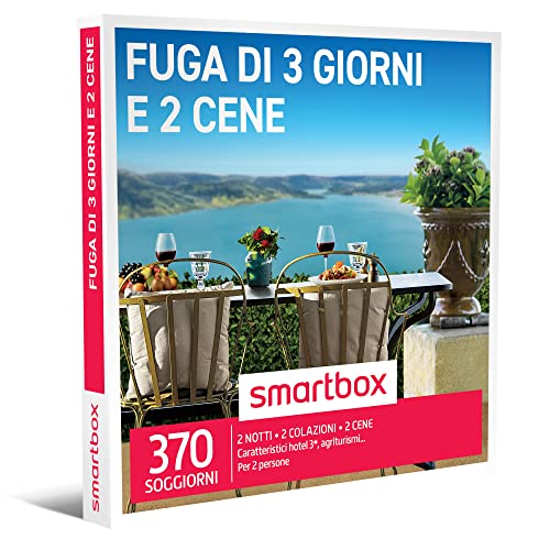 Smartbox - Fuga di 3 Giorni e 2 Cene - Cofanetto Regalo Coppia, 2 N...