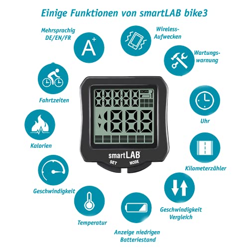 smartLAB Bike3 Computer per Bicicletta Senza Fili con 16 funzioni |...