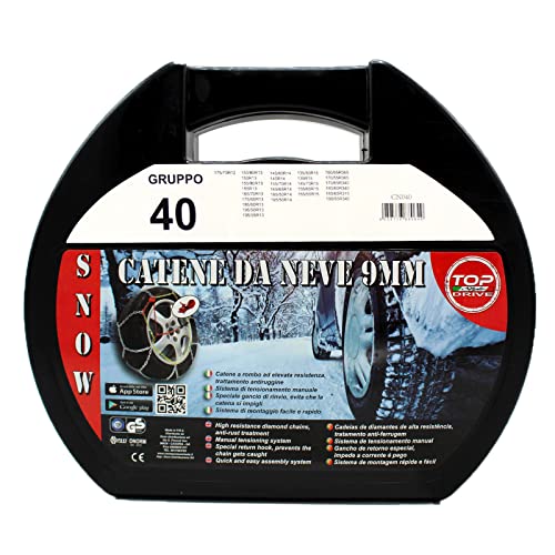 SMC Catene da Neve OMOLOGATE Top Drive 9mm per Pneumatici GOMME 155 80 R 13