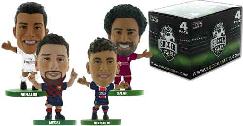 SoccerStarz - Set di 4 statuine dei giocatori migliori del mondo serie 2020 (4 in confezione blister della squadra di appartenenza)