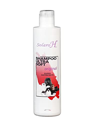 Solaro H Shampoo Ultra Soft 250ml per Cani e Gatti Delicato Districante per Manti Lunghi Senza Siliconi