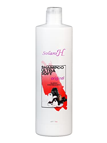 Solaro H Shampoo Ultra Soft 500ml per Cani e Gatti Delicato Districante per Manti Lunghi Senza Siliconi
