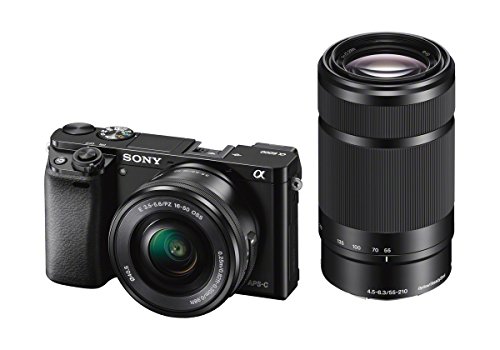 Sony Alpha 6000Y - Kit Fotocamera Digitale Mirrorless con Obiettivi Intercambiabili Selp 16-50Mm + Sel 55-210Mm, Sensore Aps-C, Video Avchd, Eye Af, Ilce6000B + Selp1650 + Sel55210, Nero
