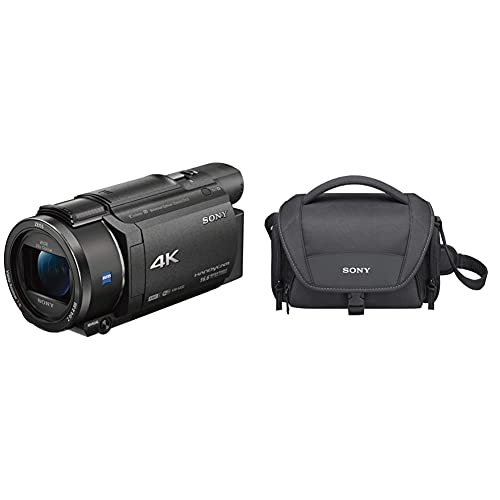 Sony FDRAX53B Videocamera 4K, Nero + Sony LCS-U21 Custodia morbida per fotocamera o videocamera e accessori, Nero