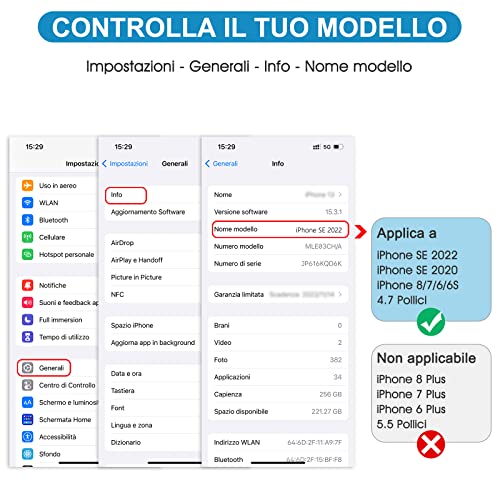 SPARIN Pellicola Protettiva Compatibile con iPhone SE 3 2022   2020...