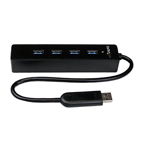 Startech.Com Hub Portatile USB 3.0 Superspeed a 4 Porte, Perno e con centratore per Notebook o Ultrabook USB 3.0, con Cavo Integrato
